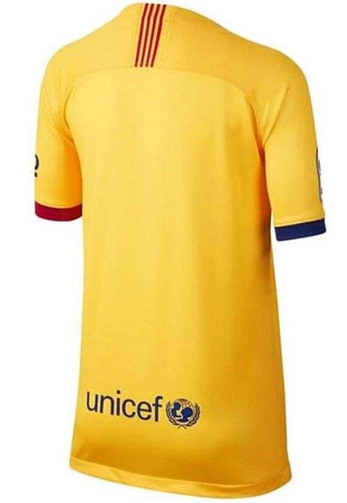 Original Mens NIKE FC Barcelona 2019/20 Stadium Away Jersey Varsity Maize AJ5531 728 Size Large